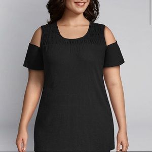 EUC LANE BRYANT cold shoulder swing tee 14/16